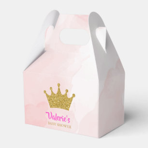 Baby-Dusche Prinzessin-Gold Glitter Crown Geschenkschachtel