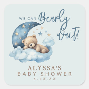 Baby-Dusche Quadratischer Aufkleber