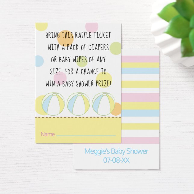 Baby Dusche Raffle Ticket Beach Ball (Schreibtisch)