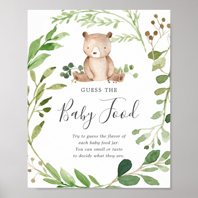 Baby-Dusche raten das Baby Food Poster (Vorne)