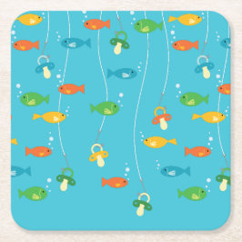 Baby-Dusche Rechteckiger Pappuntersetzer