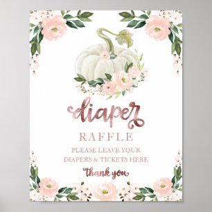 Baby Dusche Rosa Gold Windeln Raffle Spielzeichen Poster