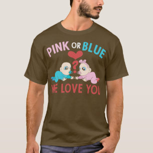 Baby Dusche rosa oder blaues Geschlecht offenbart  T-Shirt