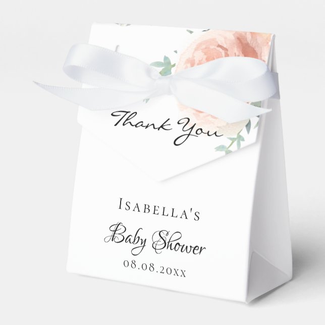 Baby Dusche Rose Golden Rosa Blumenmädchen Vielen  Geschenkschachtel (Vorderseite)