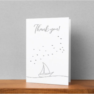 Baby Dusche Sailboat Beach Thema Danke Karte