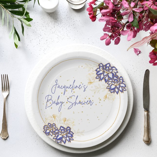 Baby Dusche Schneeschuhfahrer lila Themenpapier Te Pappteller (Von Creator hochgeladen)