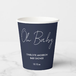 Baby Dusche Skript moderne marineblau elegant Pappbecher