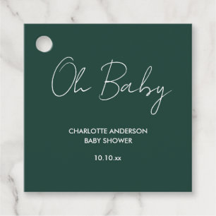 Baby Dusche Skript moderne smaragnegrün elegant Geschenkanhänger