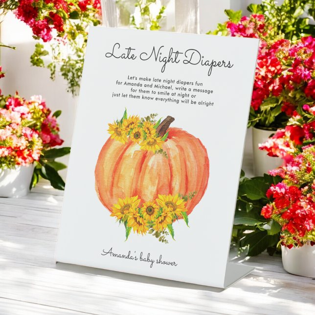 Baby Dusche Spate Night Diapers Pumpkin Sockelschild (Von Creator hochgeladen)