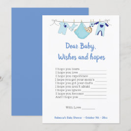 Baby Dusche Spiel Liebe Baby Wünsche und Hoffnunge Einladung