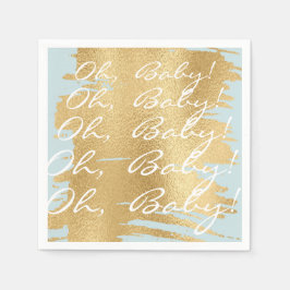 Baby Dusche Standard Napkins/Classic Gold/Blue Serviette