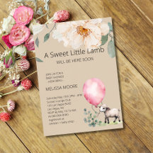 Baby Dusche Sweet Little Lamb Pink Ballon