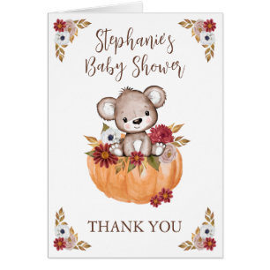 Baby Dusche Teddy Bear Pumpkin Fall Vielen Dank