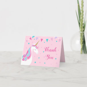 Baby Dusche Unicorn Pink Vielen Dank Dankeskarte