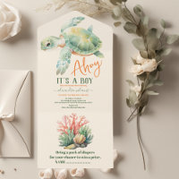 Baby-Dusche unter der Meerestierdusche