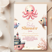 Baby-Dusche unter der Meerestierdusche