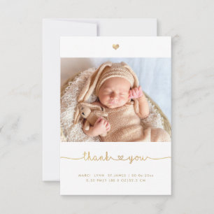 Baby Dusche Vielen Dank Imitats Gold Chic Liebe Sc Dankeskarte