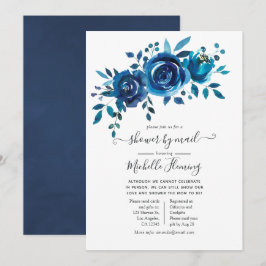 Baby-Dusche von Navy und White Floral von Mail Einladung