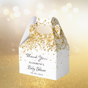 Baby Dusche Weißgold Glitzer Staub danke Geschenkschachtel