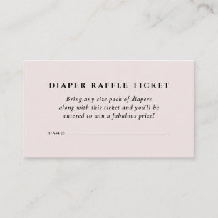 Baby Dusche Windel Gewinnspiel einfache, elegante  Begleitkarte