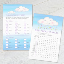 Baby Dusche Wolken Wortsuche Baby Match Spiel