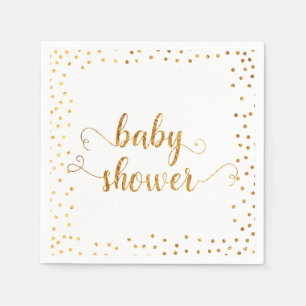 Baby-Duschen-Imitat-Goldfolieconfetti-Grenze Serviette