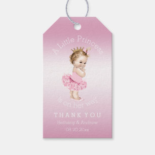 Baby-Duschen-personalisiertes Rosa Geschenkanhänger