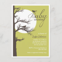 Baby-Duschen-Vogel-Baum-Silhouette Halloweens