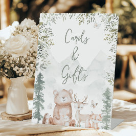 Baby-Duschkarten und Geschenke für Landtiere Sockelschild