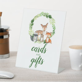 Baby-Duschkarten und Geschenke für Landtiere Sockelschild