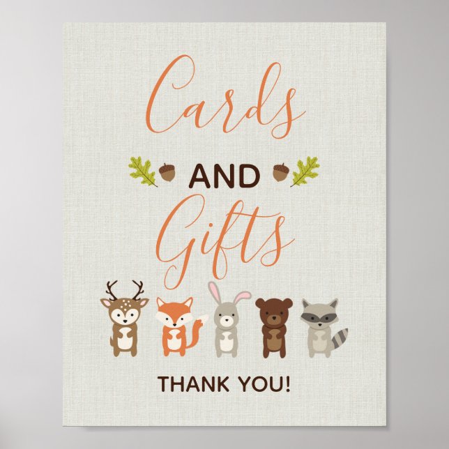 Baby-Duschkarten und Geschenkschild Poster (Vorne)