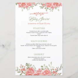 Baby-Duschmenü von Gold und Pink Floral Bow