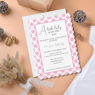 Baby-Duschparty mit rosa Blumen Einladung