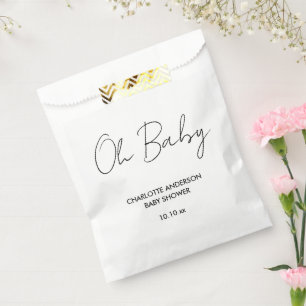 Baby Duschskript modern weiß und schwarz elegant Geschenktütchen