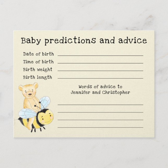 Baby Duwer Baby Vorhersagen und Ratschläge Keepake Postkarte (Vorderseite)