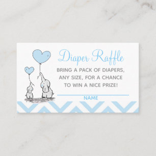 Baby Duwer Diaper Raffle Baby Blue Elephants Telefonnummerkarte