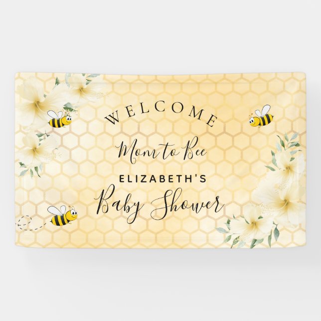 Baby Duwer elegante florals Honeycomb Mutter zu se Banner (Horizontal)