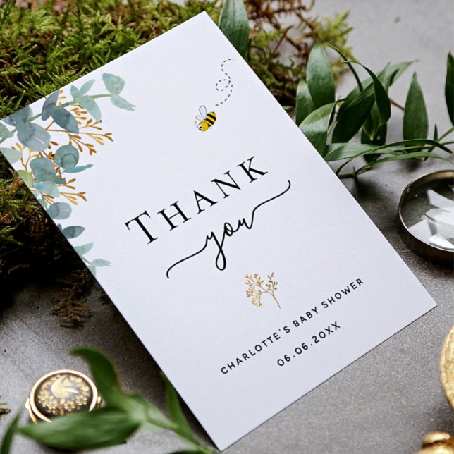 Baby Duwer eucalyptus grüne Biene vielen Dank Postkarte (Von Creator hochgeladen)