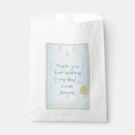 Baby Duwer Fevor Bag, Blue "Golden Birds" Geschenktütchen