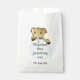 Baby Duwer Gevor Bag, Gold Blue Elephant Geschenktütchen