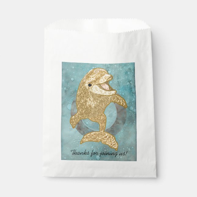 Baby Duwer Gevor Bag, Gold Dolphin Baby & Mommy Geschenktütchen (Vorderseite)