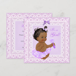 Baby Duwer Girl Hübsch Lavender Lace Ethnic Einladung