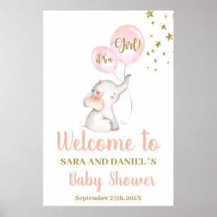 Baby Duwer Girl Pink Begrüßungszeichen Poster