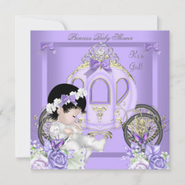Baby Duwer Girl Princess Carriage Lavendel Einladung