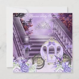 Baby Duwer Girl Princess Carriage Lavendel Einladung