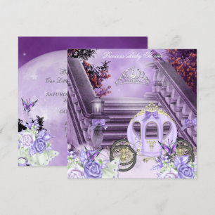 Baby Duwer Girl Princess Carriage Lavendel Einladung