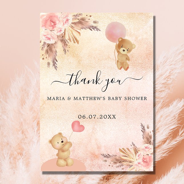 Baby Duwer Girl Teddy Bären Pampas Dankeschön Kart Postkarte (Von Creator hochgeladen)