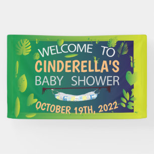 Baby Duwer Greenery Blätter Willkommensbanner Banner