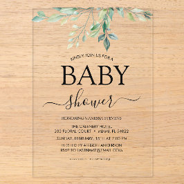 Baby Duwer Greenery Eucalyptus Acryleinladungen