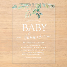 Baby Duwer Greenery Eucalyptus Acryleinladungen